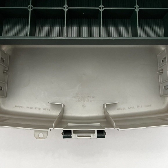 Plano 5300 3-Tray Tackle Box Green Brass Bailed Lockable Plastic Fishing Storage - Picture 10 of 12